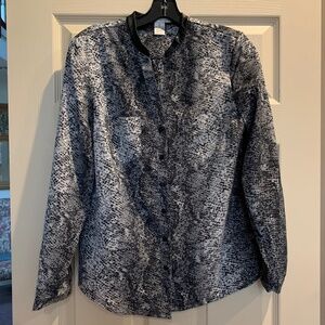 WD.NY Black/Gray Print Blouse sz S